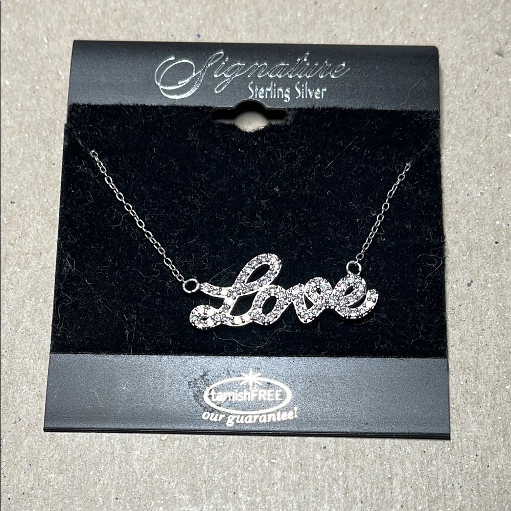 Signature Sterling Silver 'Love' Necklace